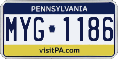 PA license plate MYG1186