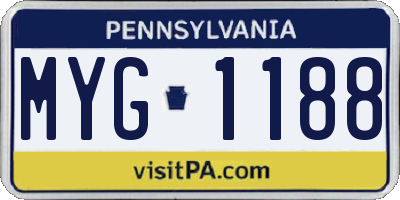 PA license plate MYG1188
