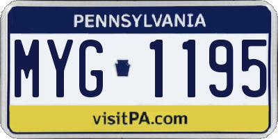 PA license plate MYG1195