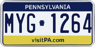 PA license plate MYG1264