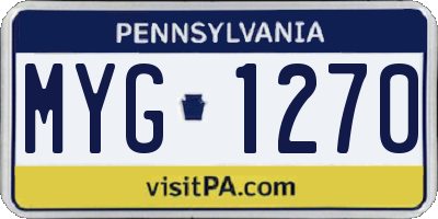 PA license plate MYG1270