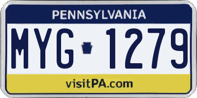 PA license plate MYG1279