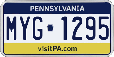 PA license plate MYG1295