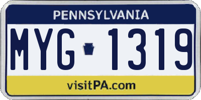 PA license plate MYG1319
