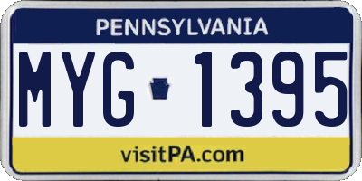 PA license plate MYG1395