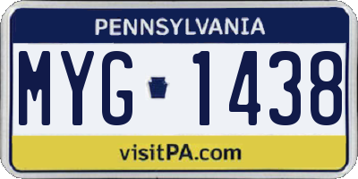 PA license plate MYG1438