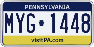 PA license plate MYG1448