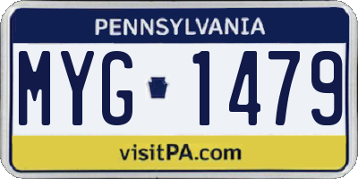 PA license plate MYG1479