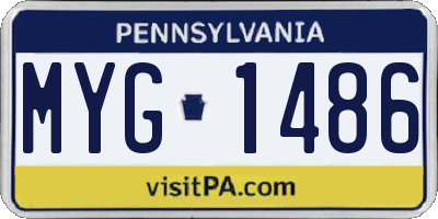 PA license plate MYG1486