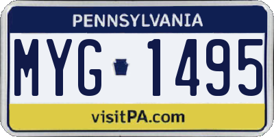 PA license plate MYG1495