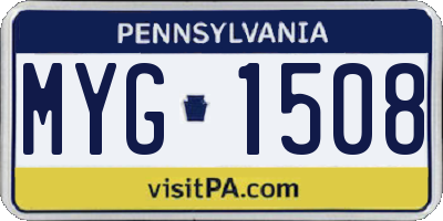 PA license plate MYG1508