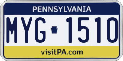 PA license plate MYG1510