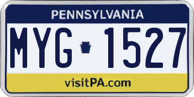 PA license plate MYG1527