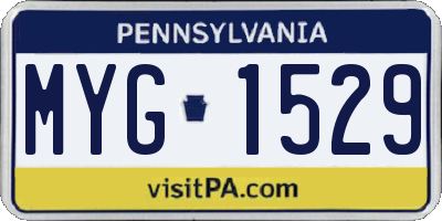 PA license plate MYG1529