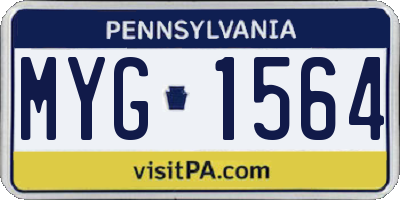 PA license plate MYG1564