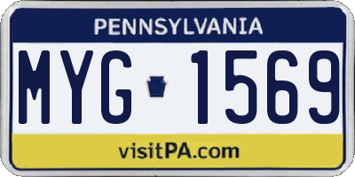 PA license plate MYG1569