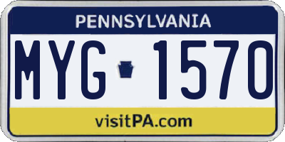PA license plate MYG1570