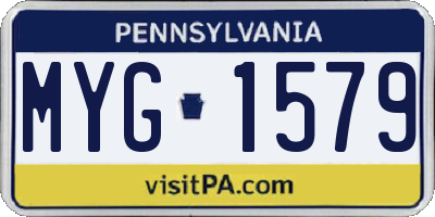 PA license plate MYG1579