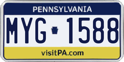 PA license plate MYG1588
