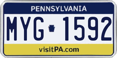 PA license plate MYG1592