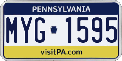 PA license plate MYG1595
