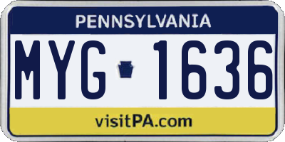 PA license plate MYG1636