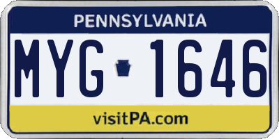 PA license plate MYG1646
