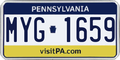PA license plate MYG1659