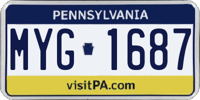 PA license plate MYG1687