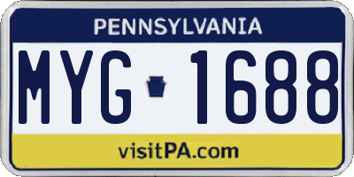 PA license plate MYG1688