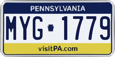 PA license plate MYG1779