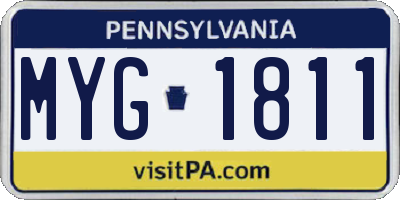 PA license plate MYG1811