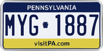 PA license plate MYG1887
