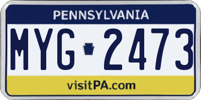 PA license plate MYG2473
