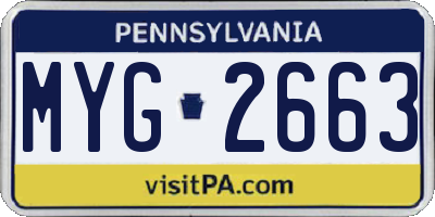 PA license plate MYG2663