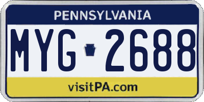 PA license plate MYG2688