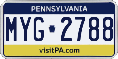 PA license plate MYG2788