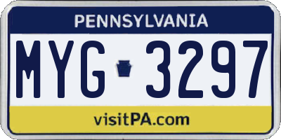 PA license plate MYG3297