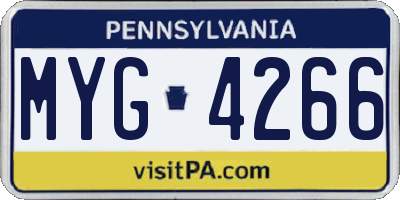 PA license plate MYG4266