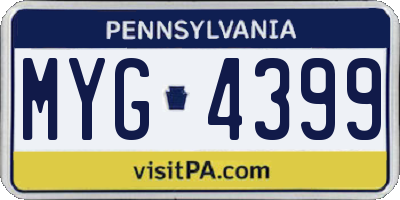 PA license plate MYG4399