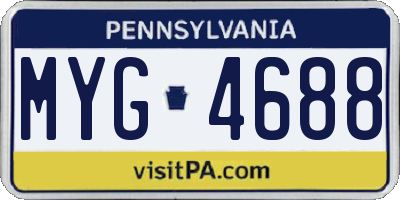 PA license plate MYG4688