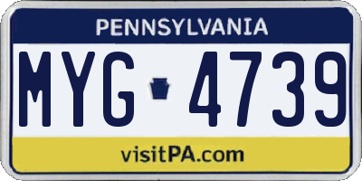 PA license plate MYG4739