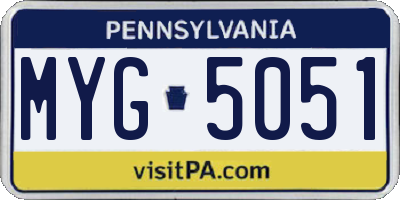 PA license plate MYG5051
