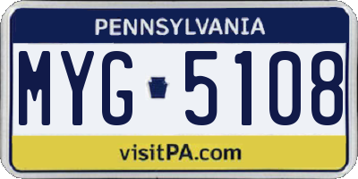 PA license plate MYG5108