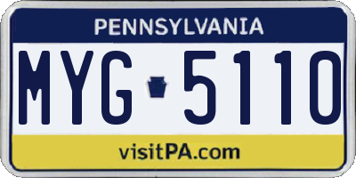 PA license plate MYG5110