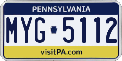 PA license plate MYG5112