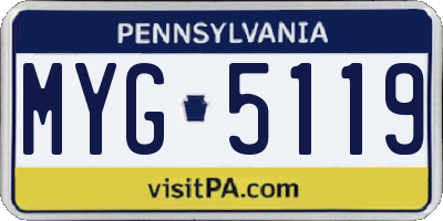PA license plate MYG5119