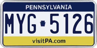 PA license plate MYG5126
