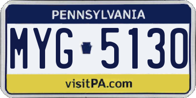 PA license plate MYG5130