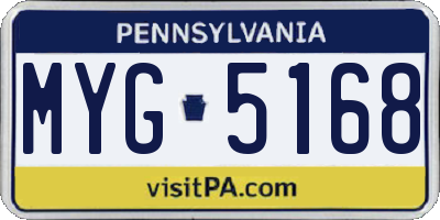 PA license plate MYG5168